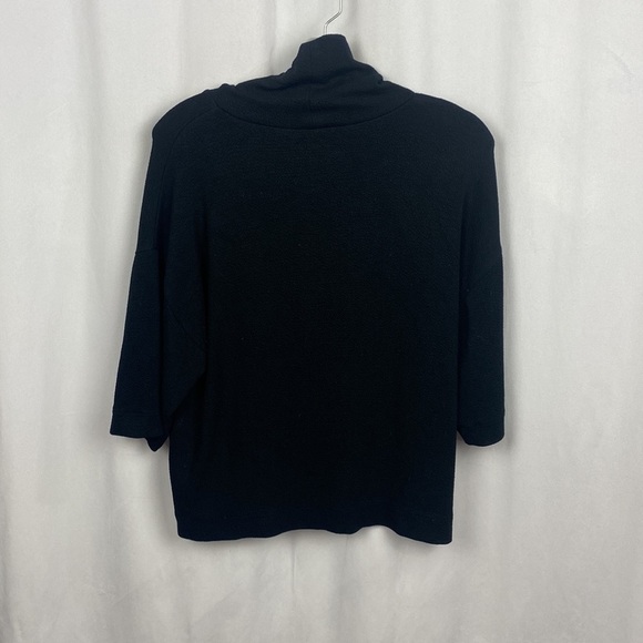 J.Crew 365 Black Crepe Knit Stretch Turtleneck Elbow Drop Sleeve Top -Size Small - Picture 10 of 10